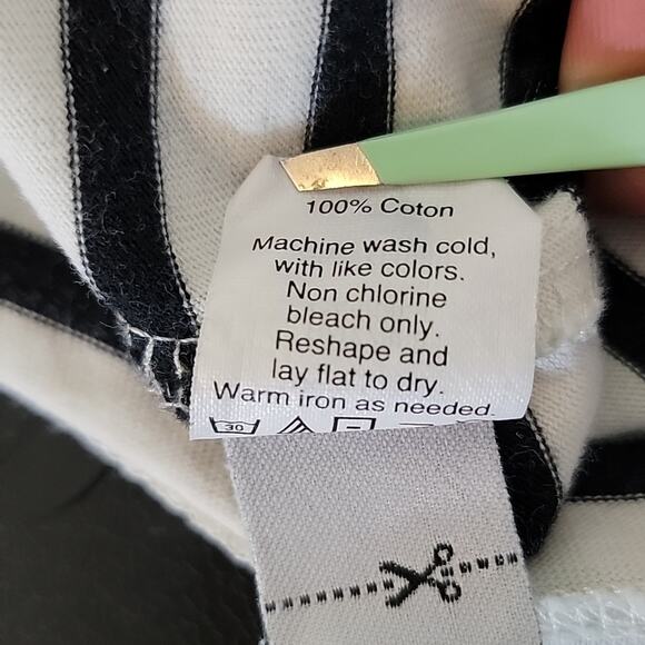 Madewell Keys 3/4 Sleeve Stripe Top in Natural Soft Gray XS - Picture 13 of 14